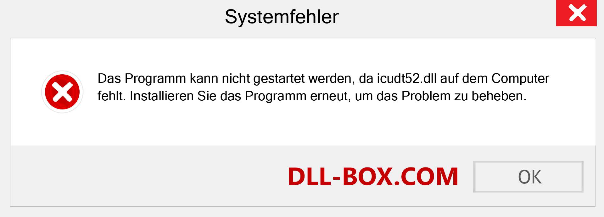 icudt52.dll-Datei fehlt?. Download für Windows 7, 8, 10 - Fix icudt52 dll Missing Error unter Windows, Fotos, Bildern